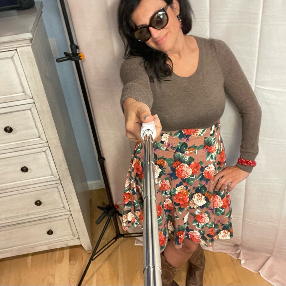 VTG fall dress with lightweight knitted top and light corduroy skirt. Love this!